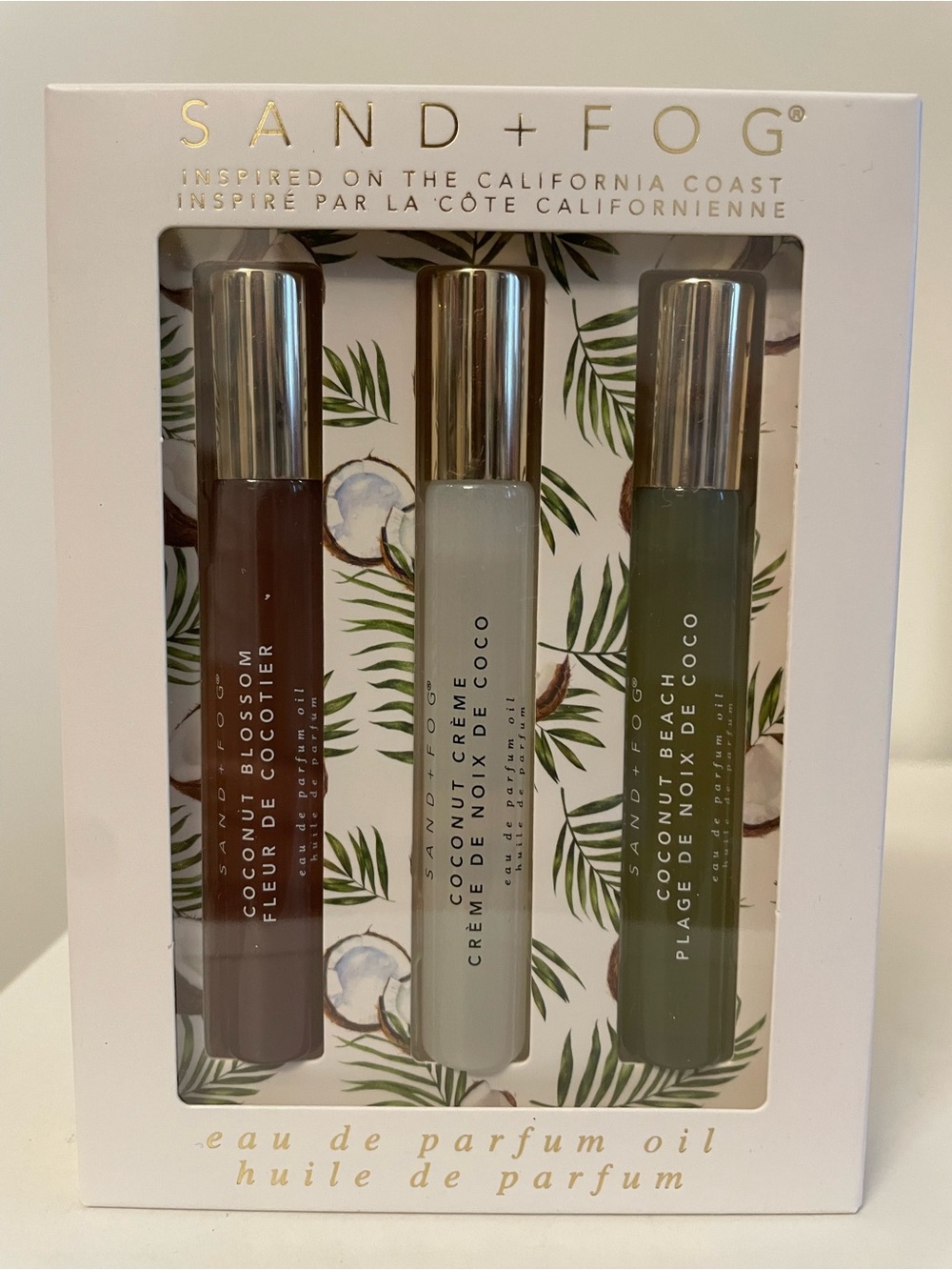 NWT SAND + FOG Coconut Collection Eau de Parfum Oil Trio - 3 x 0.33 FL OZ/ 10 ML